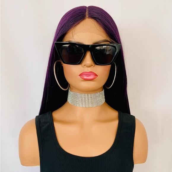 Very Pretty 28” Premium Fiber Purple Lace Front Wig for Daily Wear or Events - Picture 12 of 14